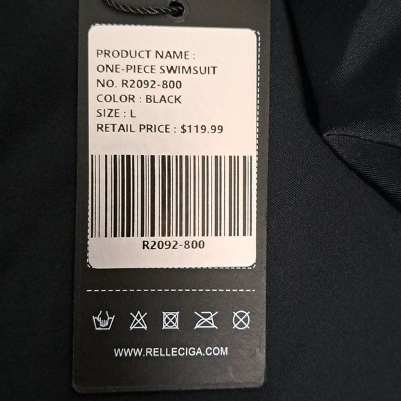 Relleciga Bandeau One Piece Swimsuit Black - Picture 7 of 11